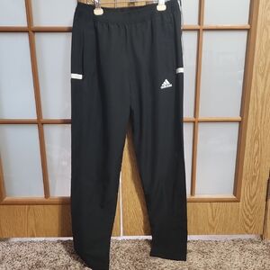 Adidas Black Climalite Track Pants With Zippered Bottoms